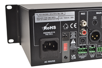 2 Zone Installation Mixer with 4 Dual Stereo Channels + 2 Mic Inputs